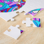 hippie groovy liefdeskringen legpuzzel (Zijkant)
