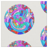 hippie groovy liefdeskringen stof (Close Up)