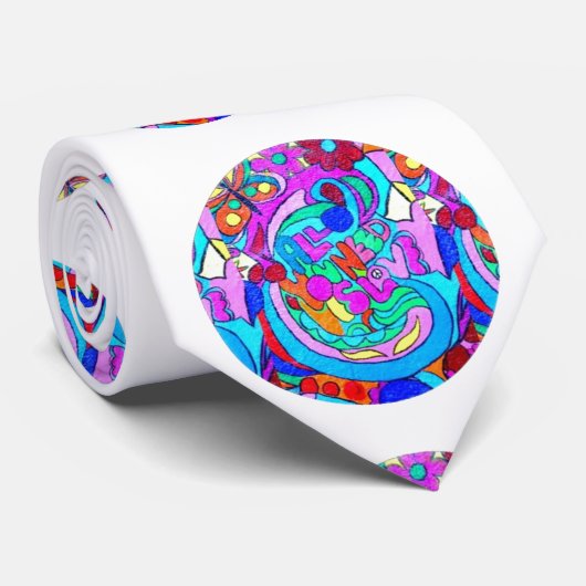 hippie groovy liefdeskringen stropdas (Opgerold)