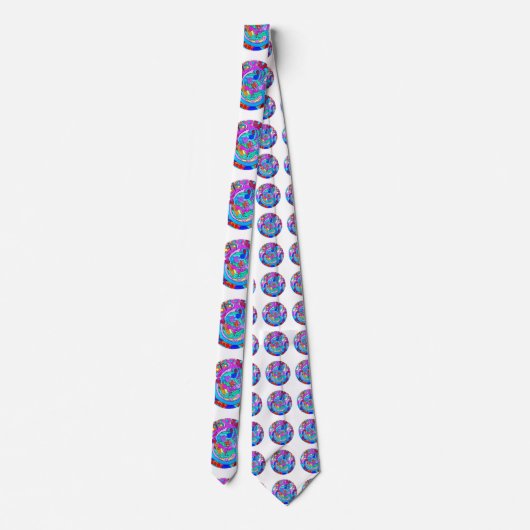 hippie groovy liefdeskringen stropdas (Achterkant)