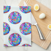 hippie groovy liefdeskringen theedoek (Quarter Fold)