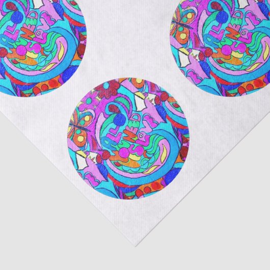 hippie groovy liefdeskringen tissuepapier (Detail)