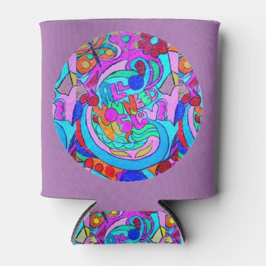 hippie groovy love koelbox blikjeskoeler (Voorkant)