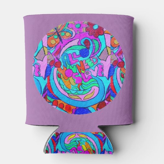 hippie groovy love koelbox blikjeskoeler (Achterkant)