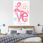 Hippie Groovy Love Teken Thunder_Cove Canvas Afdruk (Insitu (Slaapkamer))
