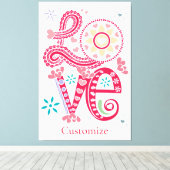 Hippie Groovy Love Teken Thunder_Cove Canvas Afdruk (Insitu (Houten vloer))