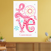 Hippie Groovy Love Teken Thunder_Cove Canvas Afdruk (Insitu (Woonkamer))