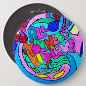 Hippie groovy love Thunder_Cove Ronde Button 6,0 Cm (Voorkant /achterkant)