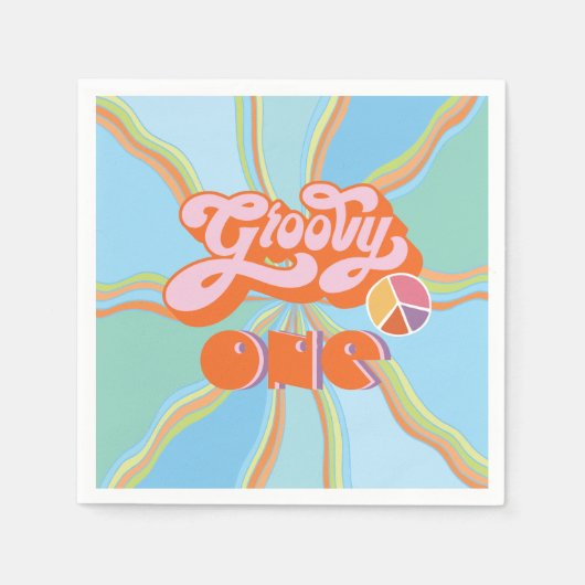 Hippie Groovy One Birthday Party Servet (Voorkant)