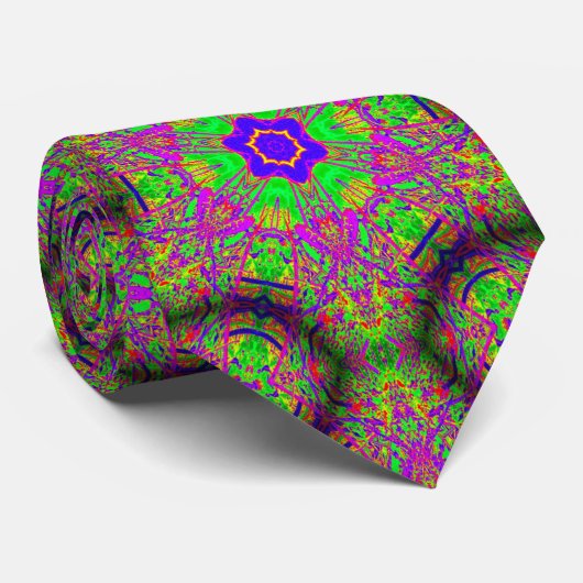 hippie groovy paars groen stropdas (Opgerold)