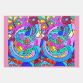Hippie groovy peace and love inpakpapier vel (Voorkant 3)