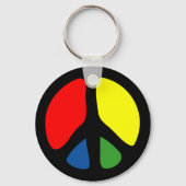 Hippie Groovy Peace Symbol Sleutelhanger (Voorkant)
