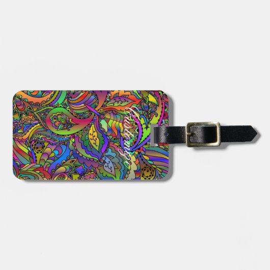 Hippie Groovy Psychedelic Design Thunder_Cove Bagagelabel (Voorkant horizontaal)