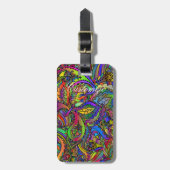 Hippie Groovy Psychedelic Design Thunder_Cove Bagagelabel (Voorkant verticaal)