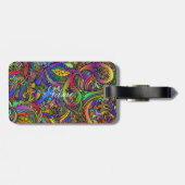 Hippie Groovy Psychedelic Design Thunder_Cove Bagagelabel (Achterkant horizontaal)