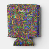 Hippie Groovy Psychedelic Design Thunder_Cove Blikjeskoeler (Achterkant)