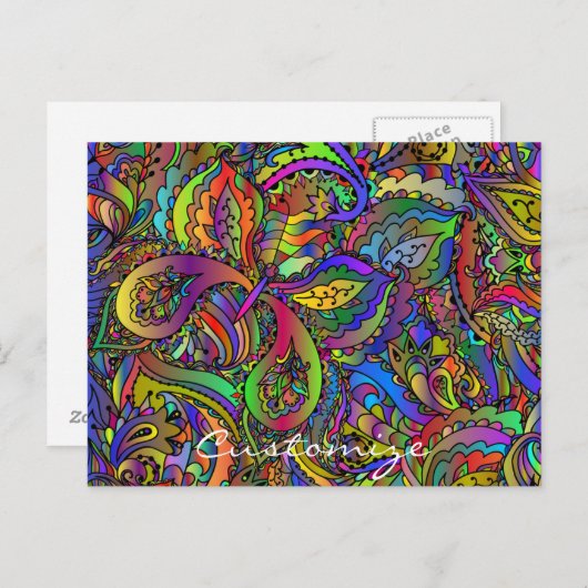 Hippie Groovy Psychedelic Design Thunder_Cove Briefkaart (Voorkant / Achterkant)
