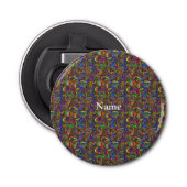 Hippie Groovy Psychedelic Design Thunder_Cove Button Flesopener (Voorkant)