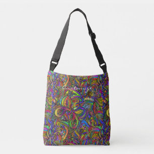 Hippie Groovy Psychedelic Design Thunder_Cove Crossbody Tas