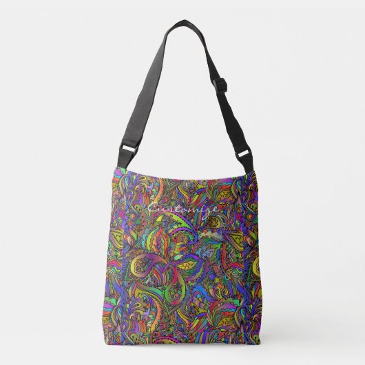 Hippie Groovy Psychedelic Design Thunder_Cove Crossbody Tas (Voorkant)