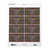 Hippie Groovy Psychedelic Design Thunder_Cove Etiket (Full Sheet)