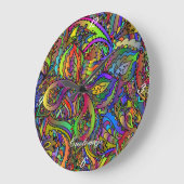 Hippie Groovy Psychedelic Design Thunder_Cove Grote Klok (Hoek)