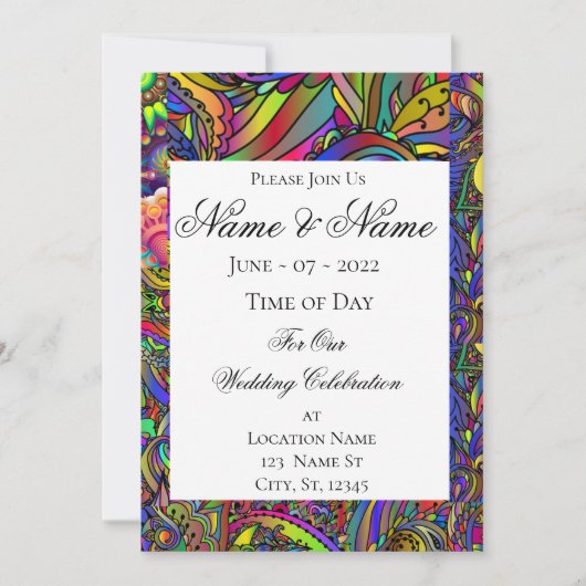 Hippie Groovy Psychedelic Design Thunder_Cove Kaart (Voorkant)