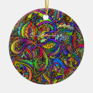 Hippie Groovy Psychedelic Design Thunder_Cove Keramisch Ornament