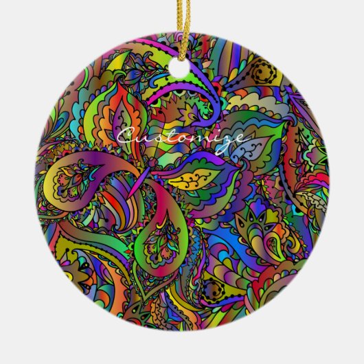 Hippie Groovy Psychedelic Design Thunder_Cove Keramisch Ornament (Voorkant)