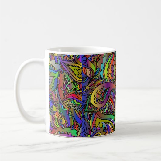 Hippie Groovy Psychedelic Design Thunder_Cove Koffiemok (Links)