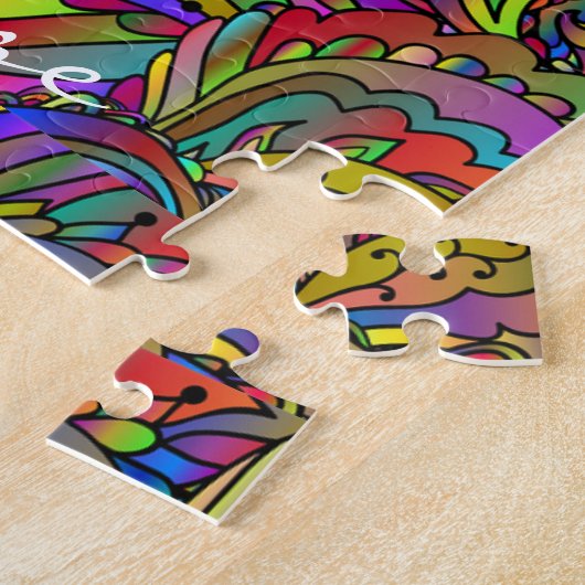 Hippie Groovy Psychedelic Design Thunder_Cove Legpuzzel (Zijkant)