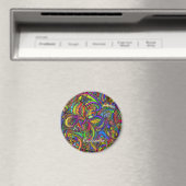 Hippie Groovy Psychedelic Design Thunder_Cove Magneet (Insitu (Vaatwasser))