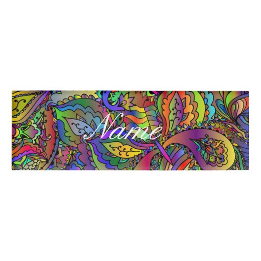 Hippie Groovy Psychedelic Design Thunder_Cove Naambadge (Voorkant)