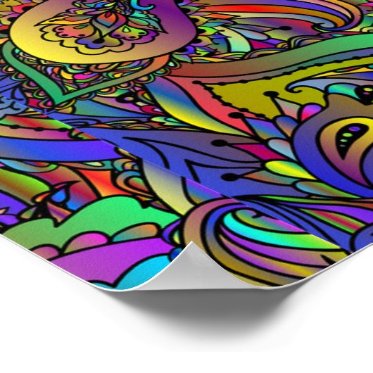 Hippie Groovy Psychedelic Design Thunder_Cove Poster (Hoek)