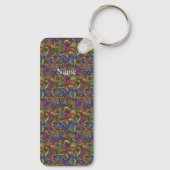 Hippie Groovy Psychedelic Design Thunder_Cove Sleutelhanger (Achterkant)