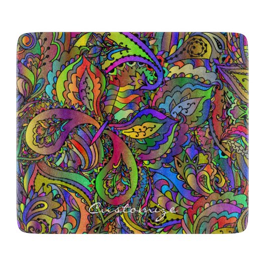 Hippie Groovy Psychedelic Design Thunder_Cove Snijplank (Voorkant)
