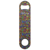 Hippie Groovy Psychedelic Design Thunder_Cove Speed Flessenopener (Achterkant)