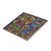 Hippie Groovy Psychedelic Design Thunder_Cove Tegeltje (Zijkant)