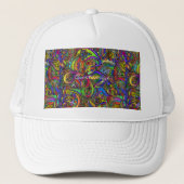 Hippie Groovy Psychedelic Design Thunder_Cove Trucker Pet (Voorkant)