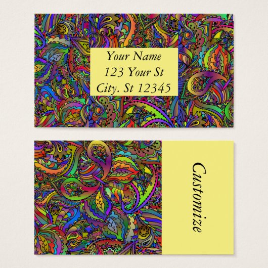 Hippie Groovy Psychedelic Design Thunder_Cove Visitekaartje (Voorkant /achterkant)