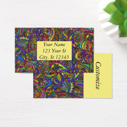 Hippie Groovy Psychedelic Design Thunder_Cove Visitekaartje (Bureau)