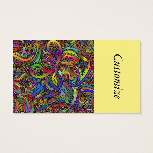 Hippie Groovy Psychedelic Design Thunder_Cove Visitekaartje (Achterkant)
