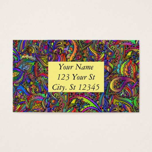 Hippie Groovy Psychedelic Design Thunder_Cove Visitekaartje (Voorkant)