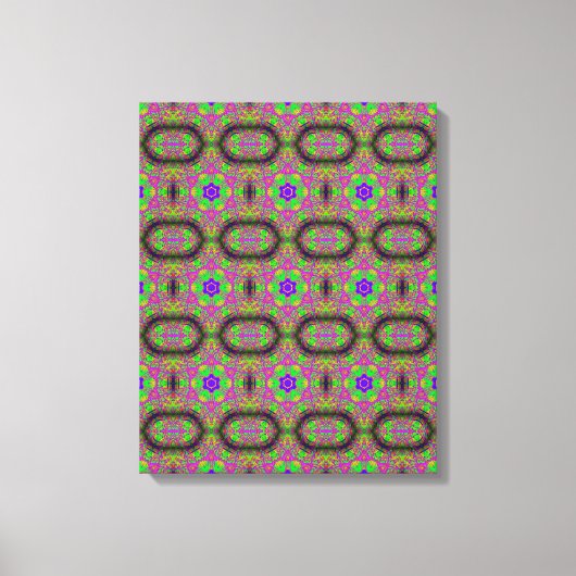 hippie groovy psychedelic met 6 punten sterren canvas afdruk (Voorkant)