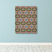 hippie groovy psychedelic met 6 punten sterren canvas afdruk (Insitu (Houten vloer))