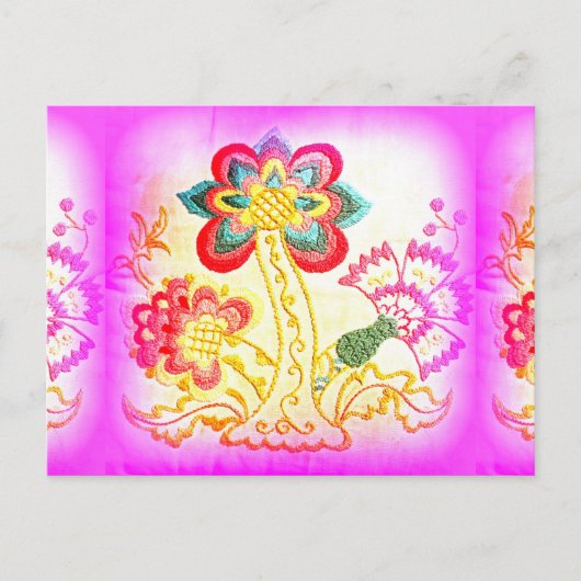 hippie groovy psychedelic roze palm briefkaart (Voorkant)