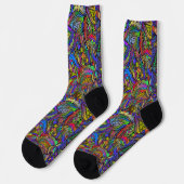 Hippie Groovy Psychedelisch ontwerp Thunder_Cove Sokken (Links)