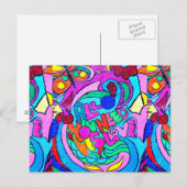 hippie groovy psychedelische liefde briefkaart (Voorkant / Achterkant)