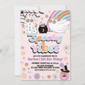 Hippie Groovy Spooky Vibes Halloween Verjaardag Kaart (Voorkant)