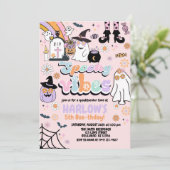 Hippie Groovy Spooky Vibes Halloween Verjaardag Kaart (Staand voorkant)